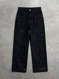 Black Starry Sky Rhinestone Jeans