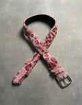 Pink Cheetah Print Fur Belt